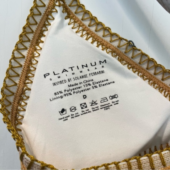 Platinum Inspired by Solange Ferrarini Cobra Crochet Trim Swim Bikini Top Size D - Picture 6 of 9